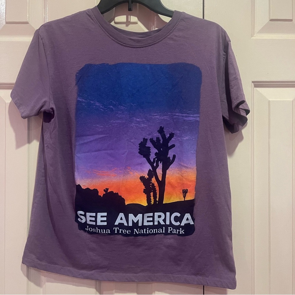 See America Joshua Tree National Park Graphic Sunset T-Shirt Size M